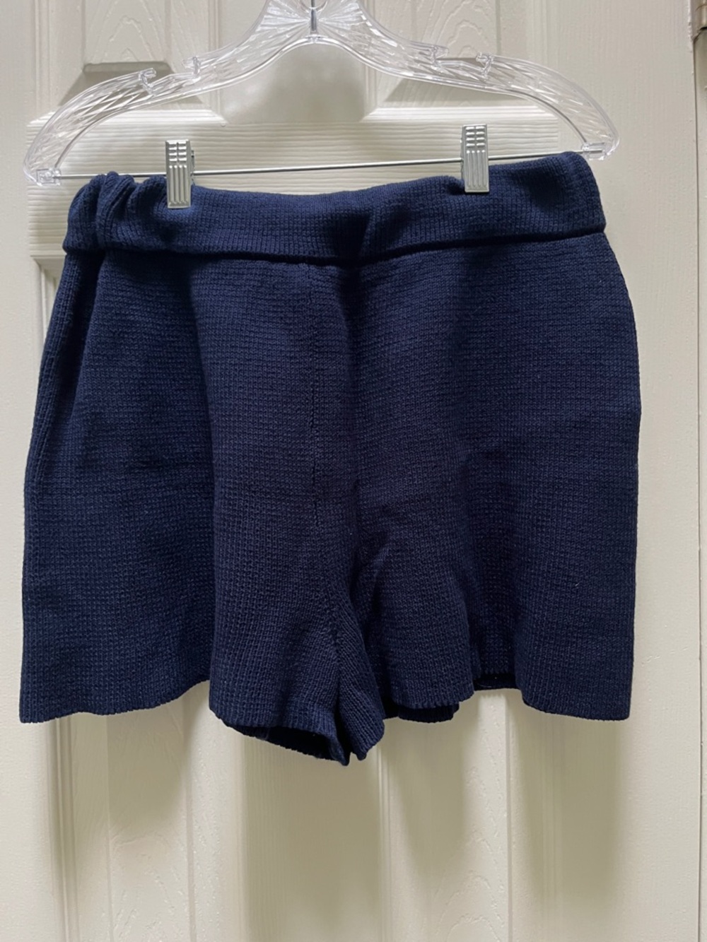 Babaa shorts no35 Navy - Knit Women's Shorts elastic waist - OS